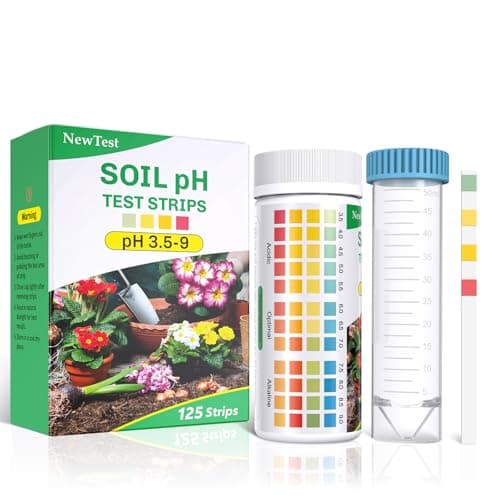 Soil pH Test Kit: Upgraded 125 Soil pH Test Strips with Measuring Cylinders for Accurate Testing pH Level of Garden Lawn Grass Flower Vegetable Compost Dirt