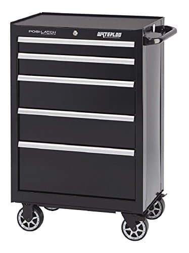 Waterloo Professional Series 5-Drawer Rolling Tool Cabinet with Internal Tubular Keyed Locking System, Black Finish, 26" W