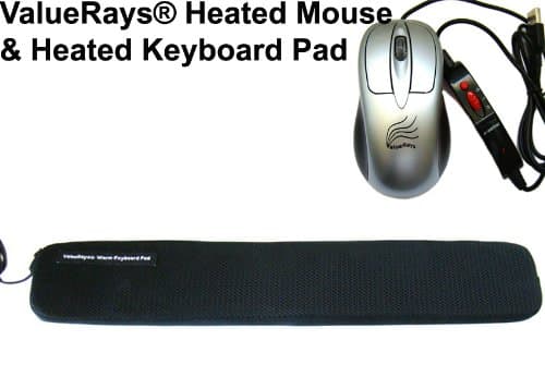 2-piece Set: ValueRays® USB Warm Mouse & USB Warm Keyboard Pad, Heated Keyboard Pad, Heated Mouse, Warm Mouse, Heated Computer Mouse, Warm Computer Mouse, Ergonomic Keyboard Pad, Keyboard Wrist Rest, Ergonomic Mouse, Infrared Heating Pad, USB Hand Warmers, ValueRays