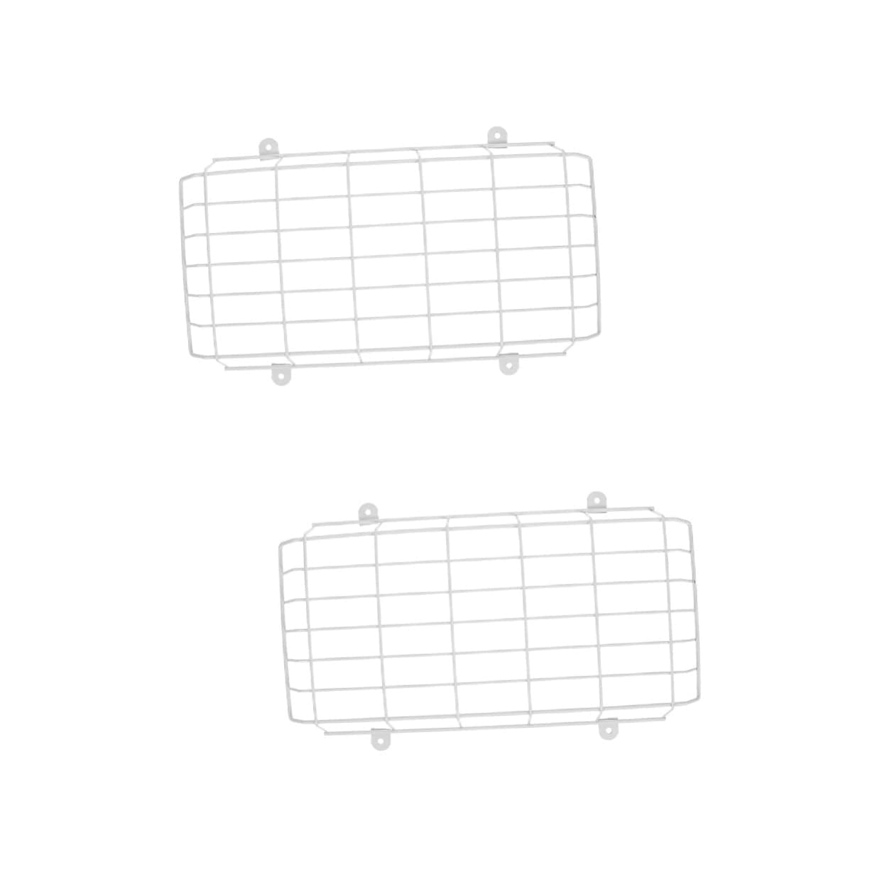 Parliky 2pcs Exit Light Emergency Signal Protective Covers Emergency Lighting Guards Cage Emergency Light Cover Exit Sign Light Wire Guard Exit Sign Protective Covers Stopper White Iron