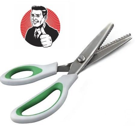 Zig ZAG! Pinking Shears from CTE Craft: 9 Inch Green Comfort Grip Professional Serrated Edge Dressmaking/Sewing Scissors