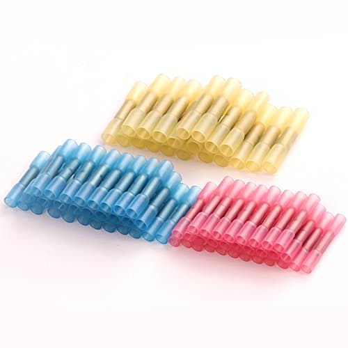 Pullkalia - 100pcs/set Heat Shrink Butt 3 Sizes Crimp Terminals Insulated Electrical Wire Cable Connectors For 22-10 AWG