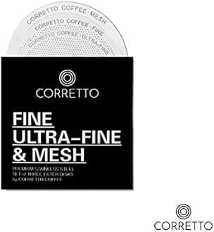 Set of 3 Pro Reusable Filters for AeroPress Coffee Maker - FINE, ULTRA-FINE and MESH - Premium Stainless Steel - Brewing Guide Included