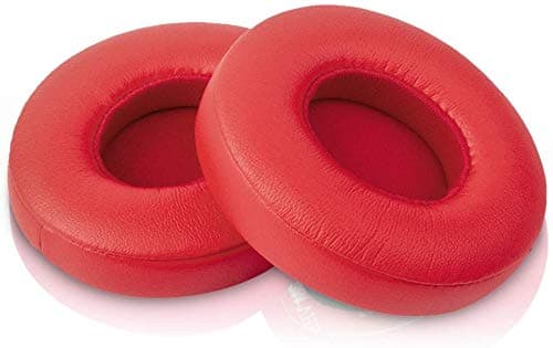 Syga Extra Thick Replacement Earpads for Beats Solo 2 & 3 - Ear Pads for Beats Solo 2 & 3 Wireless ON-Ear Headphones - Soft Leather, Luxury Memory Foam, Strong Adhesive | Red