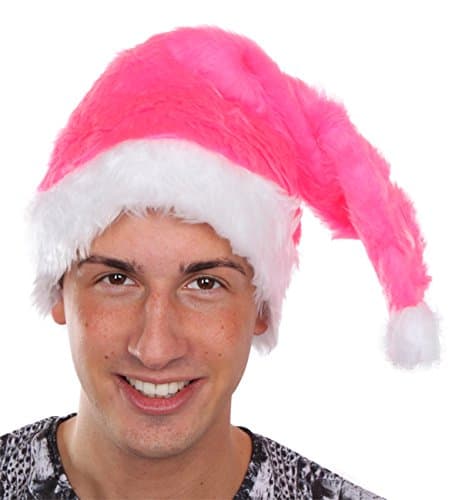 Santa Hat Pink Plush Santa Hat