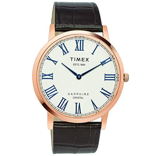 TIMEX Empera Analog Watch for Man with Silver Round Dial & Brown Leather Strap Band Water Resistant Men's Wrist Watches - TWEG17404