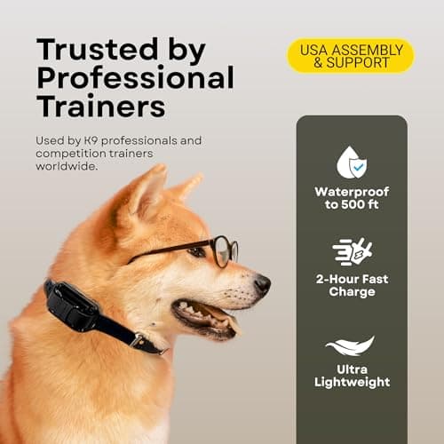 E-Collar ET-300 / ET-302 Dog Training Collar System with Remote - 1/2 Mile Range - Waterproof, Vibration, Sensation - Includes eOutletDeals Pet Towel (1 Dog System - ET-300 Black)