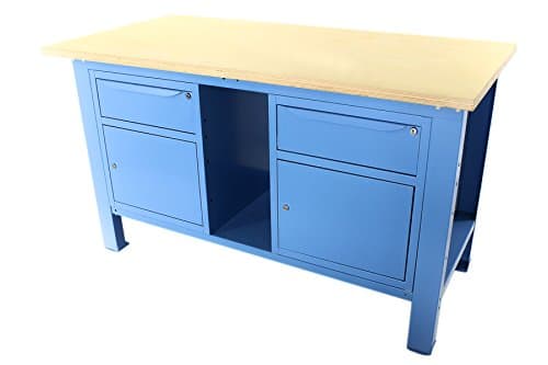 Workbench 1.5 mt. Plan Wooden + 2 Cabinets 1 Drawer and Door Sogi Industry Series x3b-10 _ G