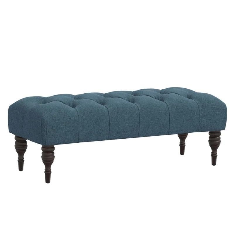 Homevibes Storage Zeno Ottoman with Hidden Compartment, Rectangular 2 Seater Ottoman, Living Room Furniture, Storage Ottomans for Office, Bedroom, Living Room (Ivory) (Navy Blue)