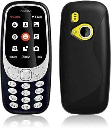 Rubber Soft Silicon Candy Shockproof Slim Back Cover Case for Nokia 3310 (2017) 2.4" Black