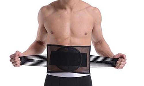ESTGOUK 43 Inch Lumbar Support Back Belt Elasic Breathable Mesh Waist Support Injury Prevention Pain Relief Sport Strap-weight Loss Back Brance for Men and Women (Black)