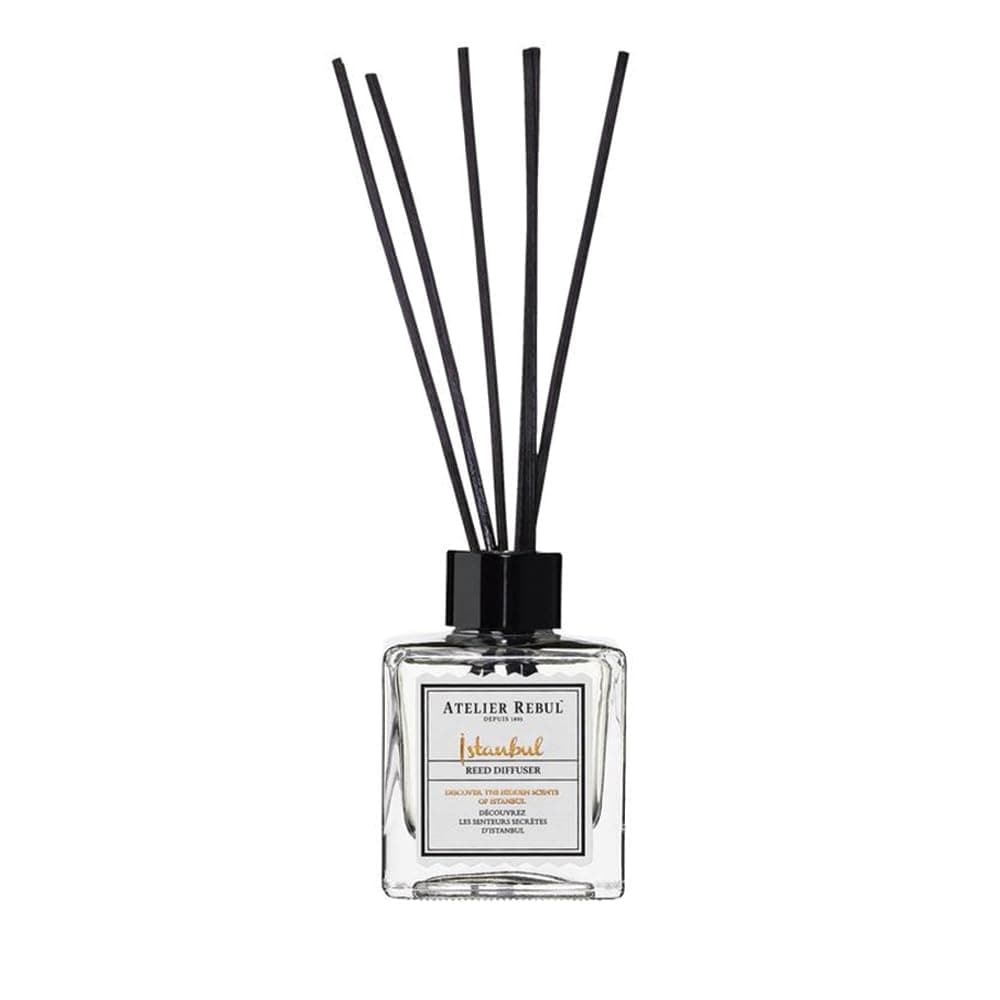 Atelier Rebul Istanbul Reed Diffuser 120ml - Premium Aroma Diffuser Sticks for Home, Woody & Spicy Scent - Long-Lasting Room Freshener, Luxury Home Fragrance Oil, Elegant Home Decor