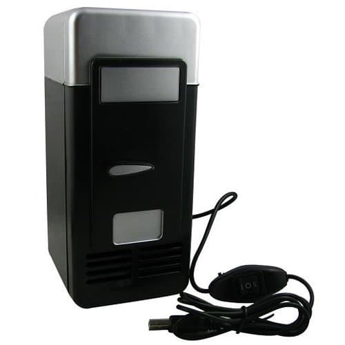 HQF Portable USB Beverage Drink Cans Fridge, Compact Refrigerator for Cold/Hot Beverage Drinks, Black, 12 Ounces