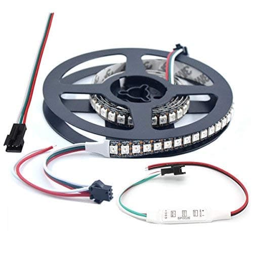 WS2812B LED Strip Lights 3.2ft 1M WS2812B 144LEDs Programmable Individual Addressable WS2811 Built-in 5050 RGB LED Strip IP30 Non-Waterproof DC5V with Mini Controller