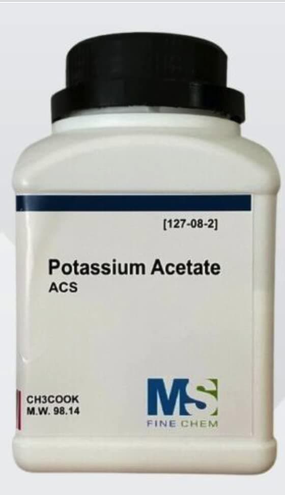 Potassium Acetate, ACS, 99%, 500 Grams