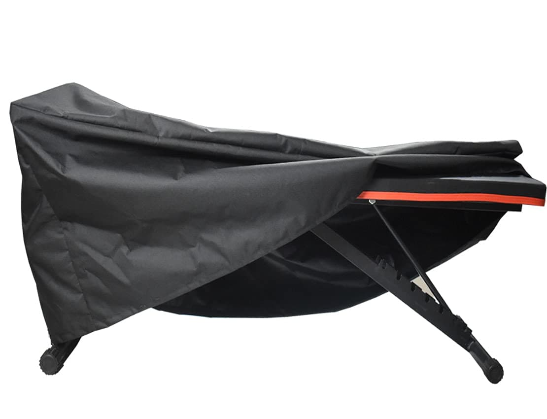 Mini Lustrous Weight Bench Cover, Adjustable Exercise Workout Bench Cover, Waterproof 600D Oxford Fabric for Indoor and Outdoor Use, 50" L x 23" W x 17" H(Black)