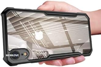 MOBILOVE Shockproof Crystal Clear Eagel Back Cover Case for iPhone XR | 360 Degree Protection | Protective Design | Hybrid Soft PC Anti Clear Gel TPU Bumper Case (Black)