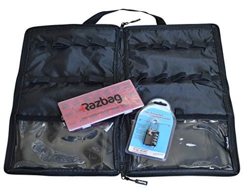 Lockable Medicine Bag Including TSA Combination Lock Holds 20 Various Sizes of prescriptions or Vitamins, 3 Storage Pockets. Great for Travel. with Free 7-Day Pillbox Medication Organizer