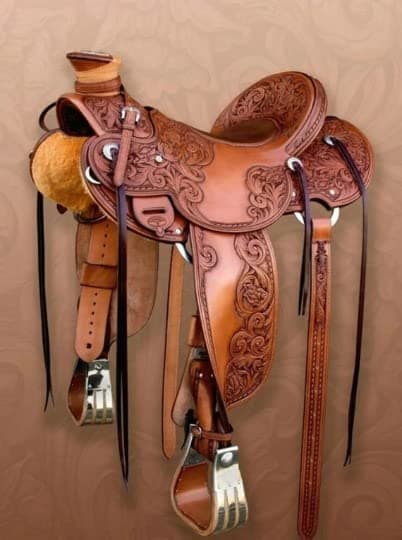 Western Leather A Fork Wade Tree Roping Ranch Horse Saddle Tack Brown 10 to 18 Inch