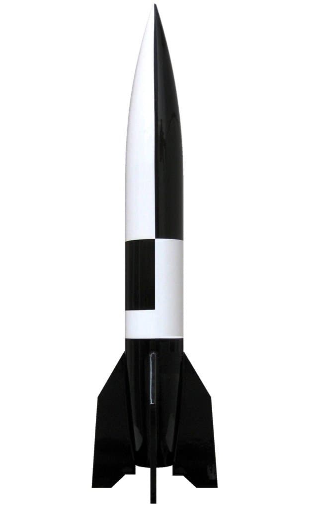 Aggregat 4/ V-2 Rocket Model in Black and White