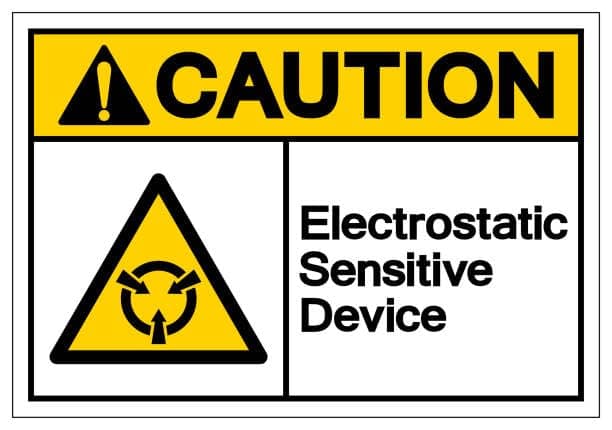CAUTION ELECTROSTATIC SENSITIVE DEVICE SIGN | Waterproof Sticker