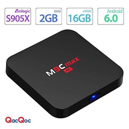 QacQoc M9C Max [2G DDRIII/16G eMMC] Android 6.0 TV Box Amlogic S905X Chipset with UHD 4K HDMI &1080P 2.4G WIFI 100M LAN Media Player Smart TV Box