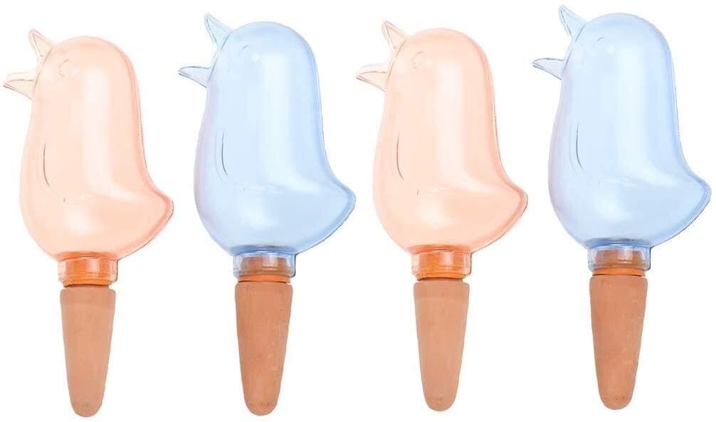 Yydmn Bird Shape Clear Self Watering Bulbs Devices with Automatic Drip Irrigation Water Stakes System for Houseplant (4 Pieces)