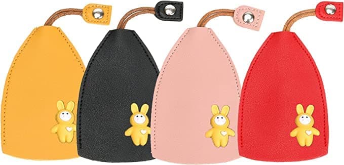 xinrongda Car Key Bag, 4Pcs Cute Creative Pull Out Key Sleeve, PU Leather Key Wallets Housekeepers, Large Capacity Car Key Sleeve, Car Key Holder Case for Men Women