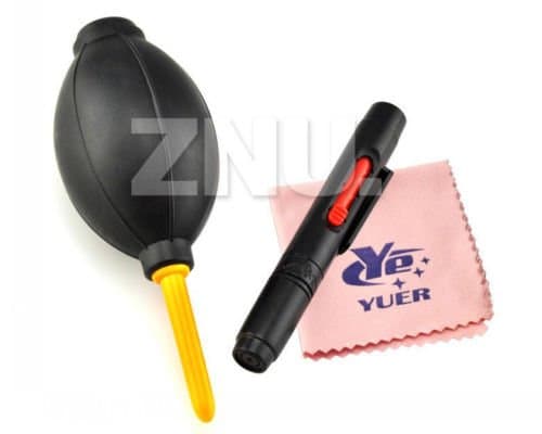 New 3 in 1 DSLR Camera Sensor Cleaning kit Dust Blower Lens Pen Cleaning Cloth