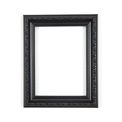 Memory Box Black – 14" x 11" Ready to hang or stand Ornate Shabby Chic Picture/Photo/Poster frame with High Clarity Styrene Shatterproof Perspex Sheet & MDF backing board