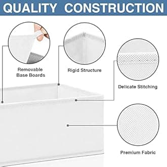 Criusia Drawer Organizer Clothes, 24 Pack Dresser Organizer Bins for Nursery Bedroom, Closet Organization and Storage Dividers for Clothing, Baby Clothes, Underwears, Socks (White)