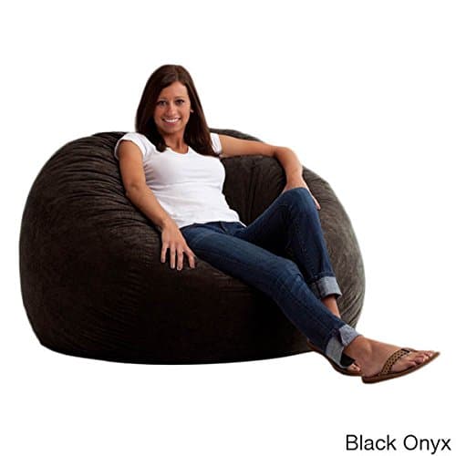 Glorious And Comfortable FufSack 4-foot Large Memory Foam/ Microfiber Black Onyx Bean Bag Chair + E-book Gift