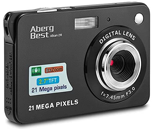 21 Mega Pixels 2.7" LCD Rechargeable HD Digital Video Students Cameras-Indoor Outdoor for Adult/Seniors/Kids, Red (Black)
