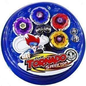 TECH LOGO ELECTRONICS 4 in 1 Metal Beyb Toy Set with Stadium and 2 Launchers 4 Blade, Bey Metal Fusion Round Beyblades