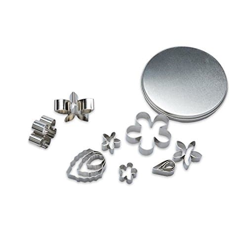 Homy Feel Flower & Leaf Shaped Cookie Biscuit Cutter Set 12 Circle Pastry Donut Cutter Set Round Cookie Cutters Circle Baking Metal Ring Molds