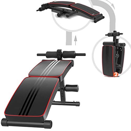 Home Foldable Decline Sit up Bench, Gym Adjustable Weight Bench Lifting Support for Bench Press, Sit-ups, Leg Lifts, Dumbbell Curls, Full Body Fitness (Black)