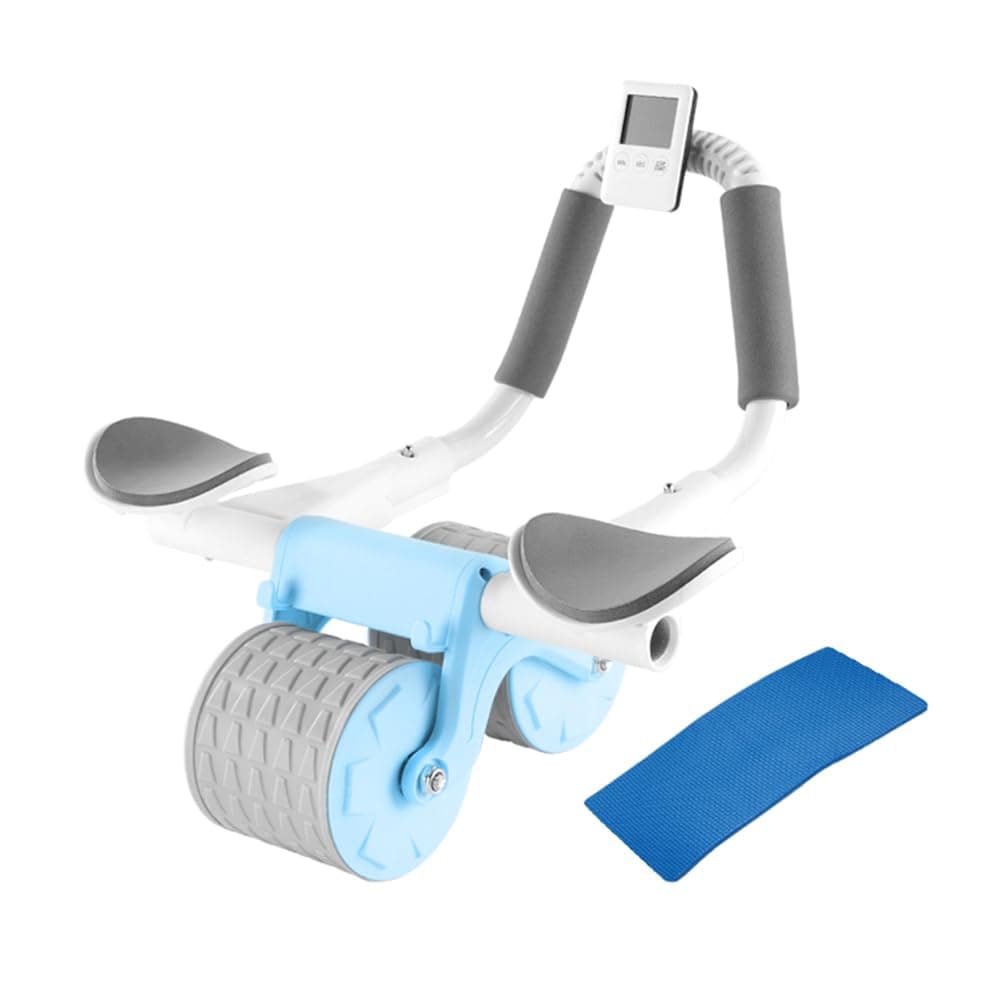 YSZSHOP 2023 New with timer Ab Abdominal Exercise Roller Elbow Support, abs roller wheel core exercise equipment, Automatic Rebound Abdominal Wheel (blue)