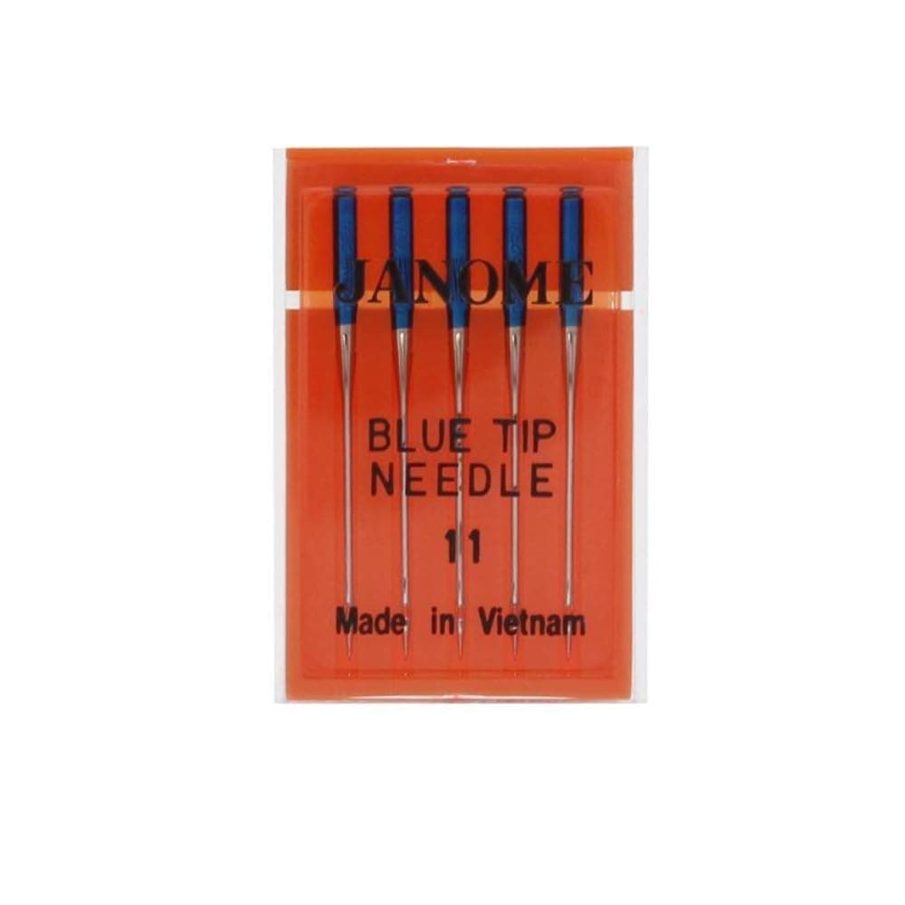 Janome Blue Tip Needles – Size 11 with Oversized Eye for All Janome Models (5-Pack)