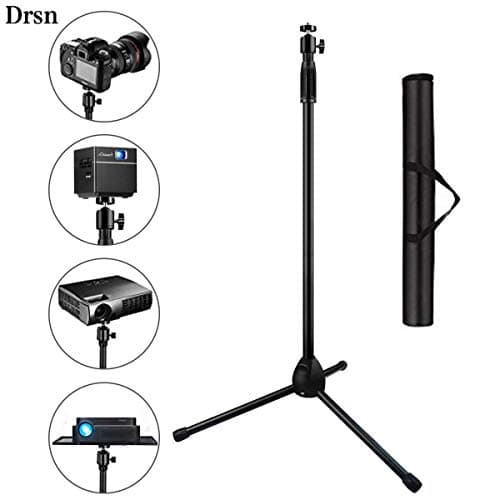 Drsn Projector Tripod Mount Stand for Camera Microphone DSLR Portable Adjustable Height 2.73-4.75 ft 360°Swivel Ball Head for Webcam GoPro Camcorders with Carry Bag (V2)