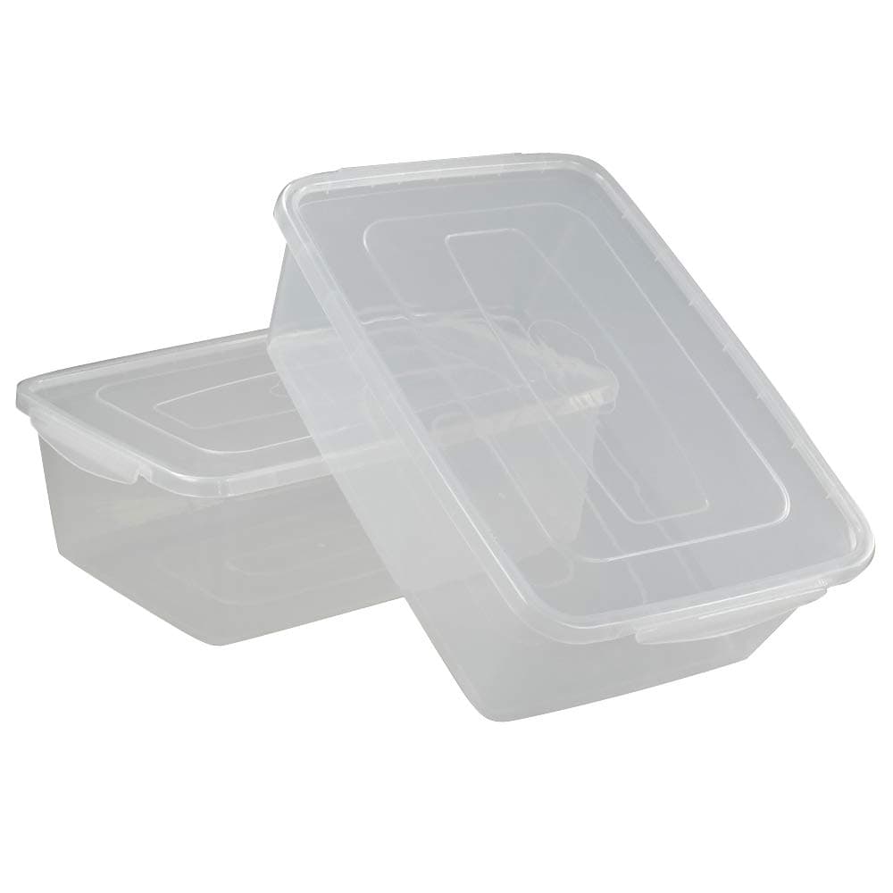 15 Quart Plastic Storage Box, Clear Bin Organizer(2 Packs)