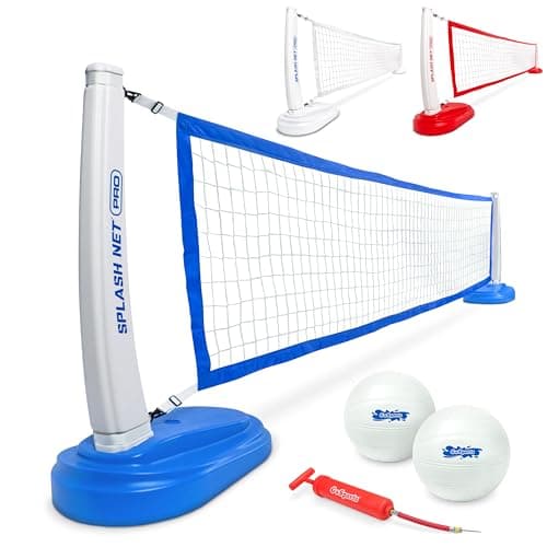 GoSports Splash Net PRO Pool Volleyball Net | Includes 2 Water Volleyballs and Pump