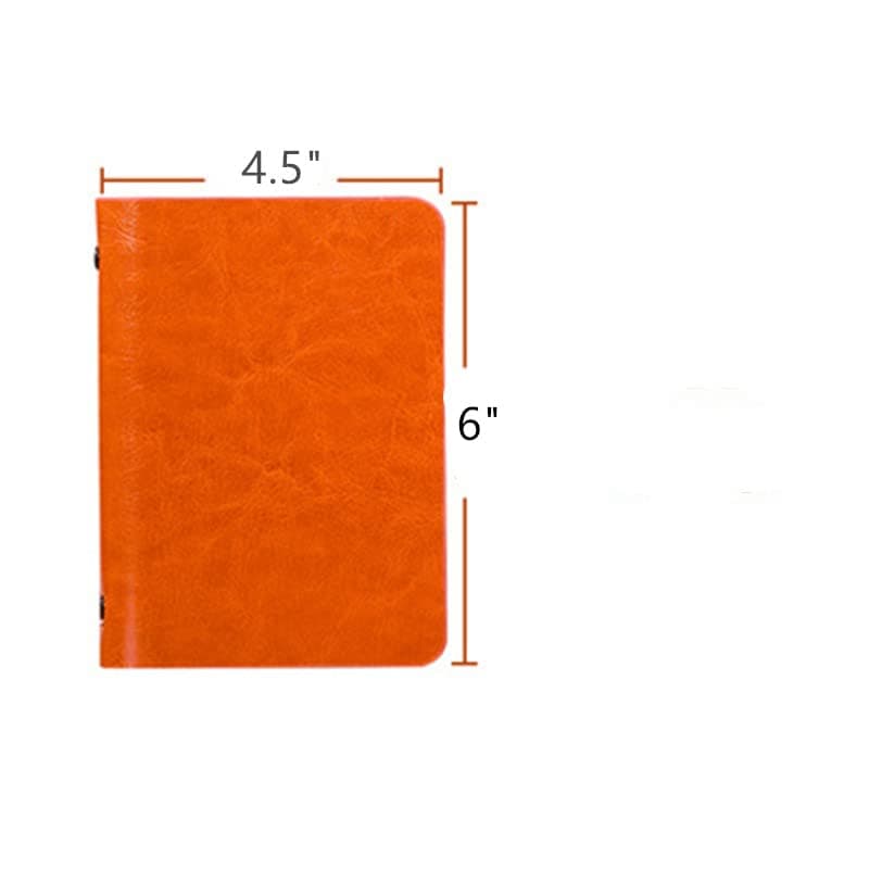 2-Pack 6 Ring Binder Cover, Leather A7 Binder Notebook Cover Refillable Loose Leaf Round Ring Personal Journal with Insert 50 Sheets Paper ,Mini Pocket Notepad