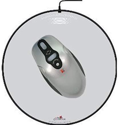 Key Connection Battery-Free Eco-Friendly Wireless Optical Silver Mouse and Pad - USB Connection (Silver Grey and Black)