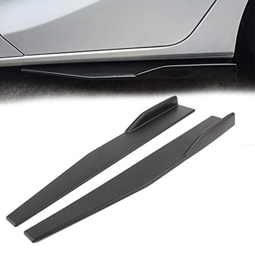 Three T 74.5cm Car Side Skirt Rocker Diffuser Splitting Spoiler Wings, Carbon Fiber Style, Pair