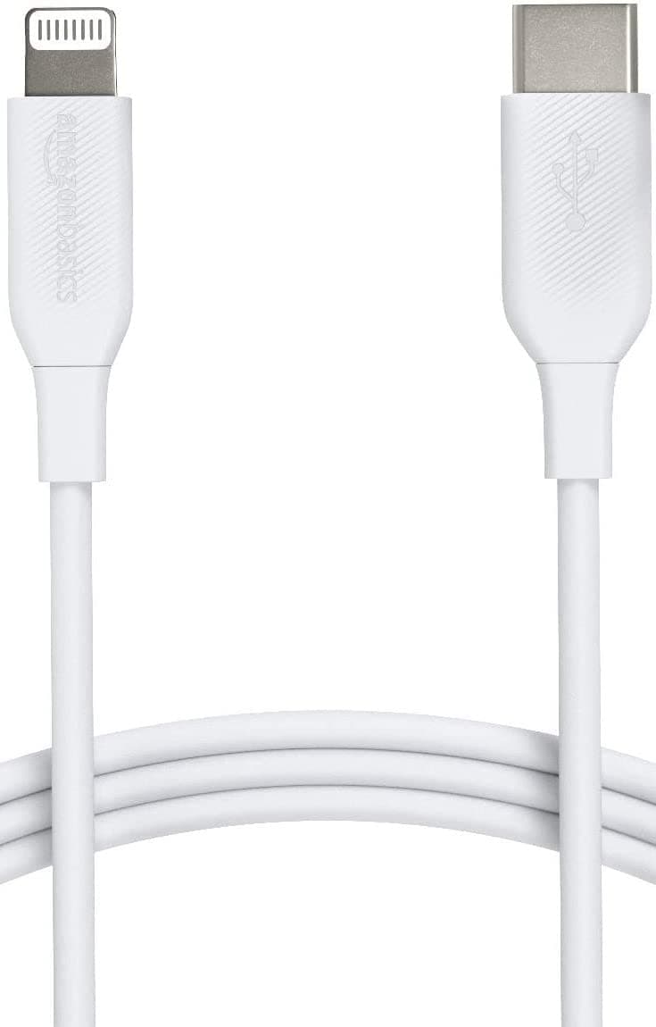 Amazon Basics USB 2.0 Type-C to Lightning Cable (MFi Certified), 0.9 m, White