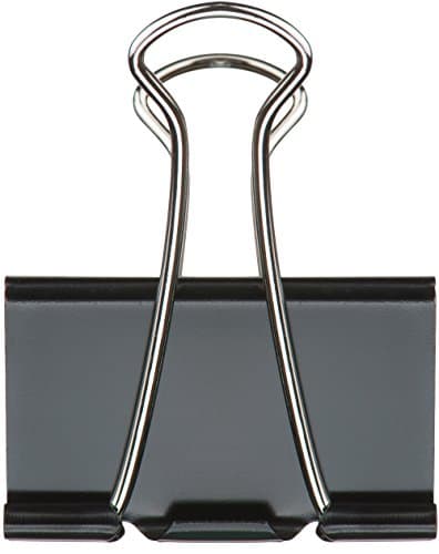 TRUSTY Medium Binder Clips in Crystal Clear Plastic Box with Attached Lid