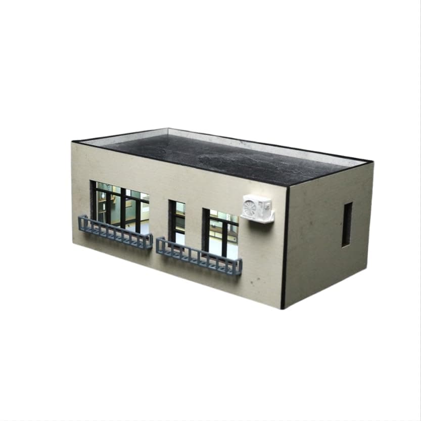 1:64 LED Building Block Scene Simulation Model, Diorama Stackable Residential Building Model Scene, Illuminated Car Model Collection for Office Or Living Room, Ideal Toy (A)