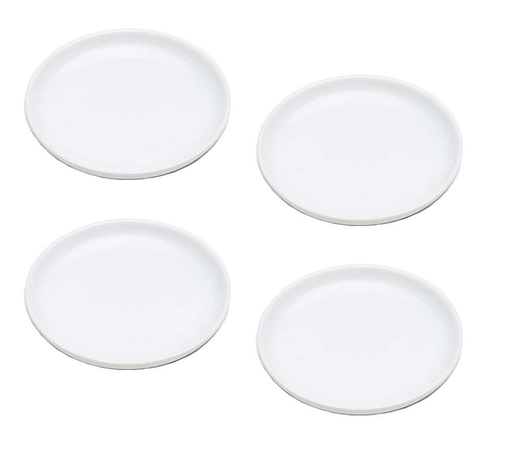 Set of 4 - Simple Plain Small Round Solid White Porcelain Ceramic Dish Plate for Tapas Appetizers Sushi Condiment Sauce Dessert Snack Nuts Candy Chocolate Cheese Circle Plate 3.75" inch wide
