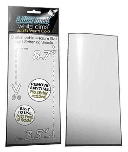 LightDims White Dims Self Adhesive Dimming/Softening Sheets for Extreme LED Lights, Medium (2 Pieces), Subtle Warm Colors & Free Mystery Gift Sheets (3 Total), Package May Vary