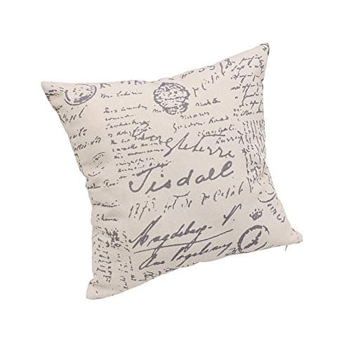 Soft Square Throw Pillow Covers Set Linen Lumbar Cushion Cases, Newspaper Vintage Retro Journalist Decorative Pillow Case for Sofa Bedroom Car Home Decor 18 x 18 Inch Pack of 2
